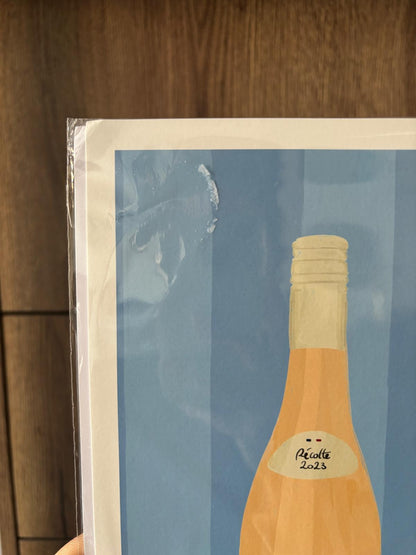 Chicken Wine (Blue/Red) Art Print SUPER SECONDS FESTIVAL