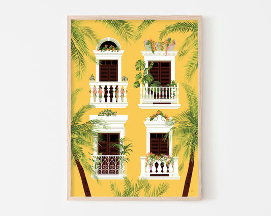 Puerto Rican Windows Art Print
