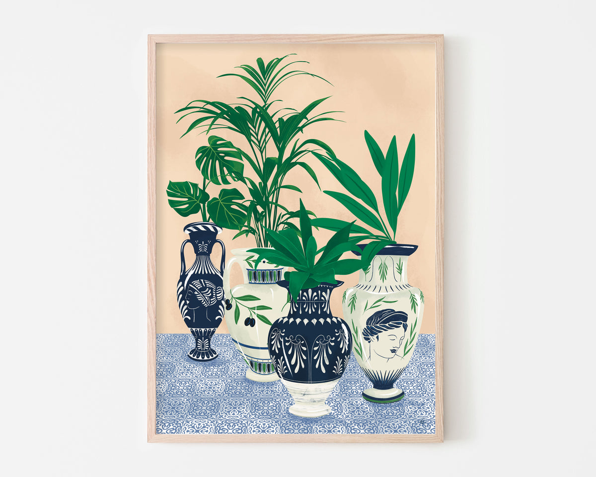 Greek Potted Plants Art Print SUPER SECONDS FESTIVAL